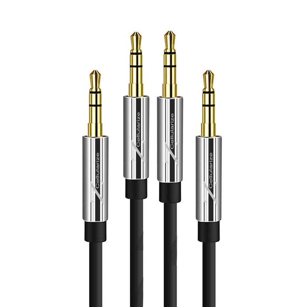 Audio Aux Cables for Cars, Headphones, Speakers [2 Pack] - Cellularize