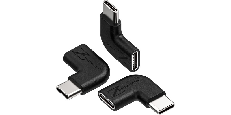 Right Angle USB C Adapter 3 Pack
