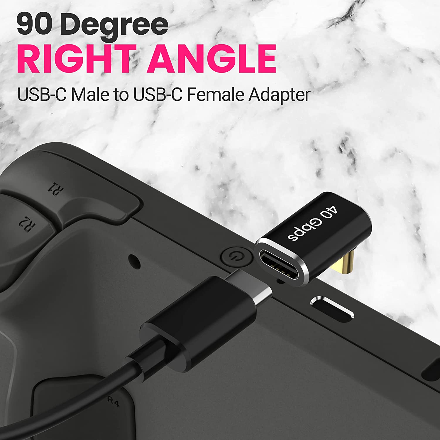 USB C Coupler 240W, USB C Female to Female Adapter, 90 Degree USB